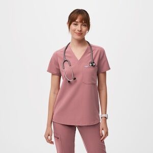 Catarina One-Pocket Scrub Top™ - MAUVE